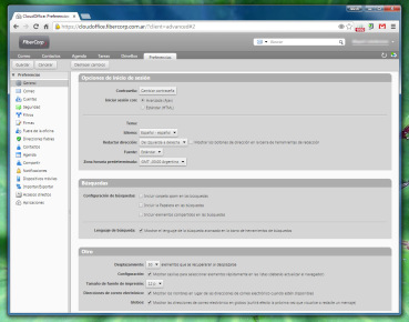 La configuración de Cloud Office tiene gran cantidad de opciones. Está pensado para cubrir cada gusto o necesidad.