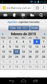 Consultando el calendario de nuestra Cloud Office desde un smartphone.