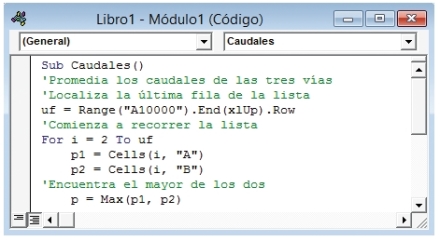 Las líneas de color verde, precedidas por un apóstrofo, son comentarios para el usuario. No forman parte realmente de la macro y no se ejecutarán.