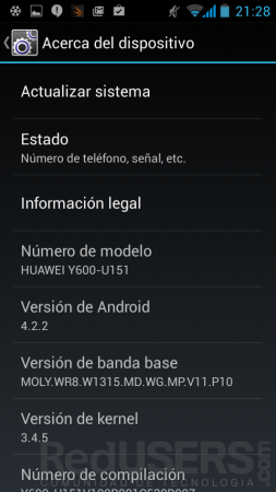 Versión de Android.