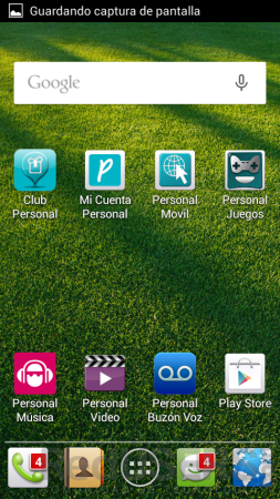 Homescreen con algunas de las apps de Personal.