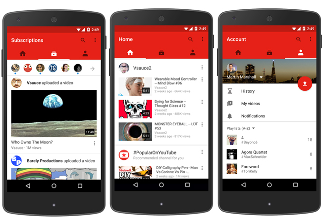 Youtube actualiza su app para Android