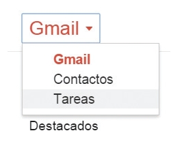 Accedemos a la cuenta de Gmail. En el panel lateral hacemos clic en [Gmail] y en el menú desplegable seleccionamos [Tareas].