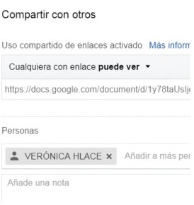 Creamos un nuevo documento de Google Drive o abrimos uno existente en la aplicación correspondiente. Hacemos clic en [Compartir].