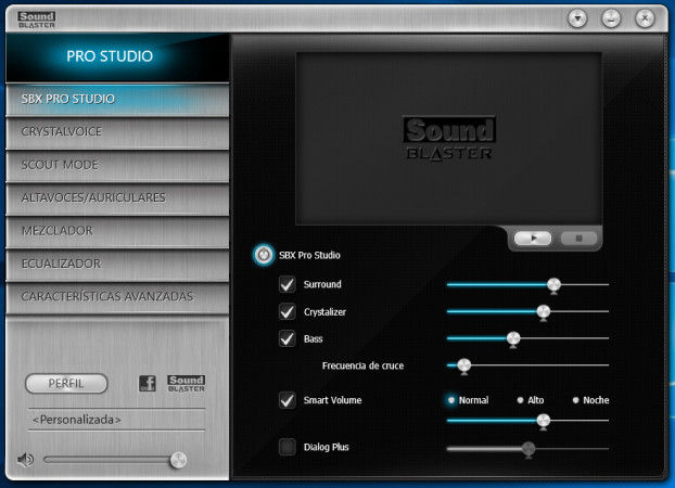 El software permite aprovechar de buena manera el poderoso chip de sonido Creative integrado en el motherboard.