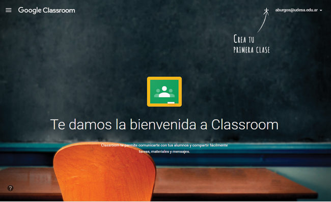 Classroom no utiliza nuestra imagen por defecto, así que si queremos un avatar para la cuenta deberemos configurarlo nuevamente con el menú desplegable del nombre de usuario.