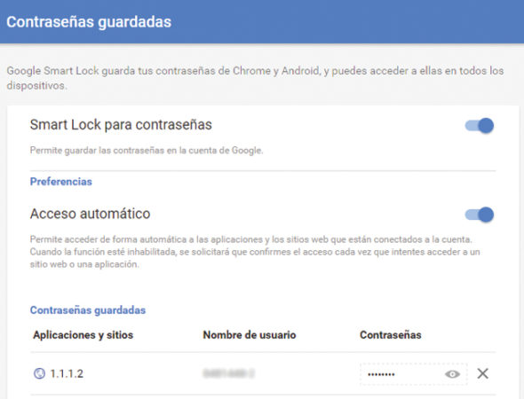 Google Smart Lock funciona con Chrome y también con Android.