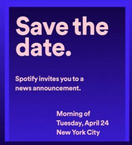 La invitación que Spotify envió a los medios de prensa.