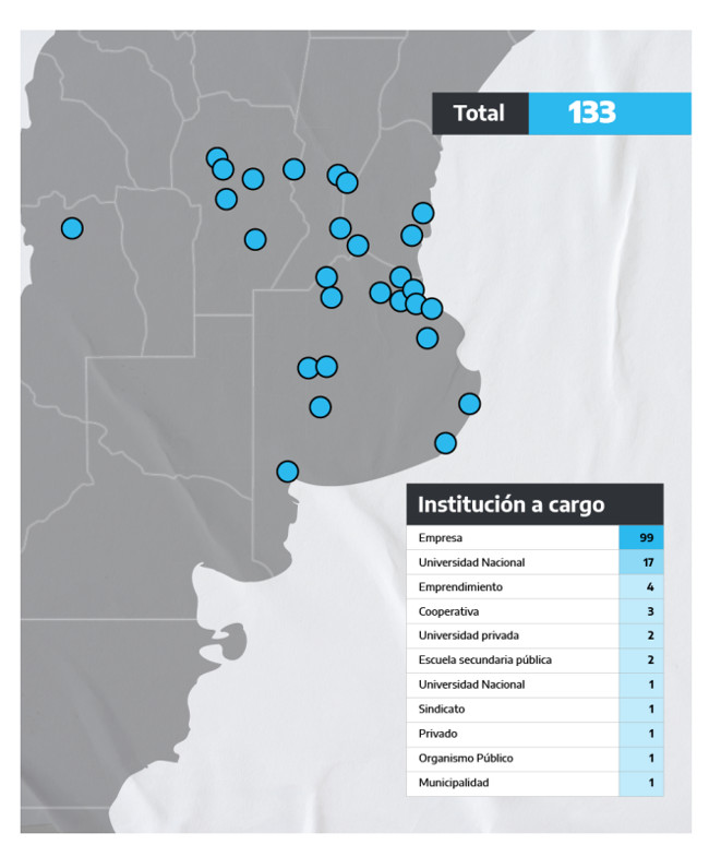 133 proyectos concentrados en estas provincias sobre un total de 154.