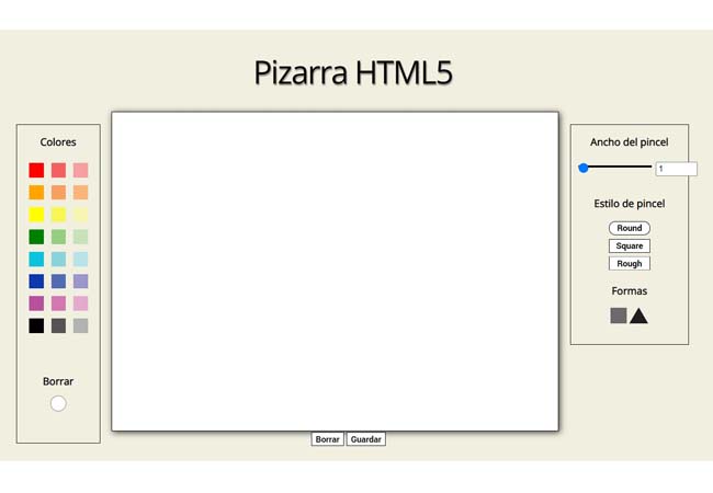 pizarra interactiva con HTML5, JavaScript y CSS 02