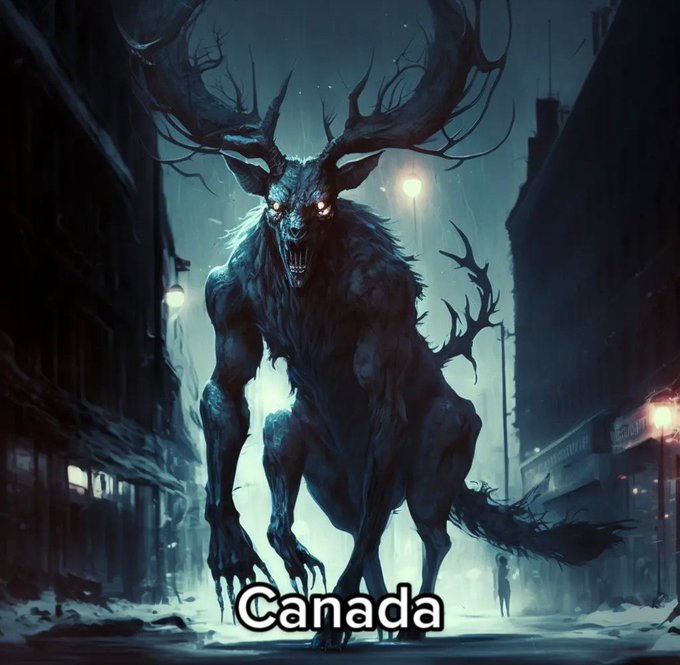 Canadá hace alarde de sus leyendas. Posiblemente el Wendigo. 